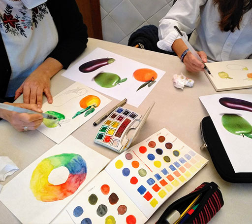 Paletas de colores en las clases particulares de dibujo