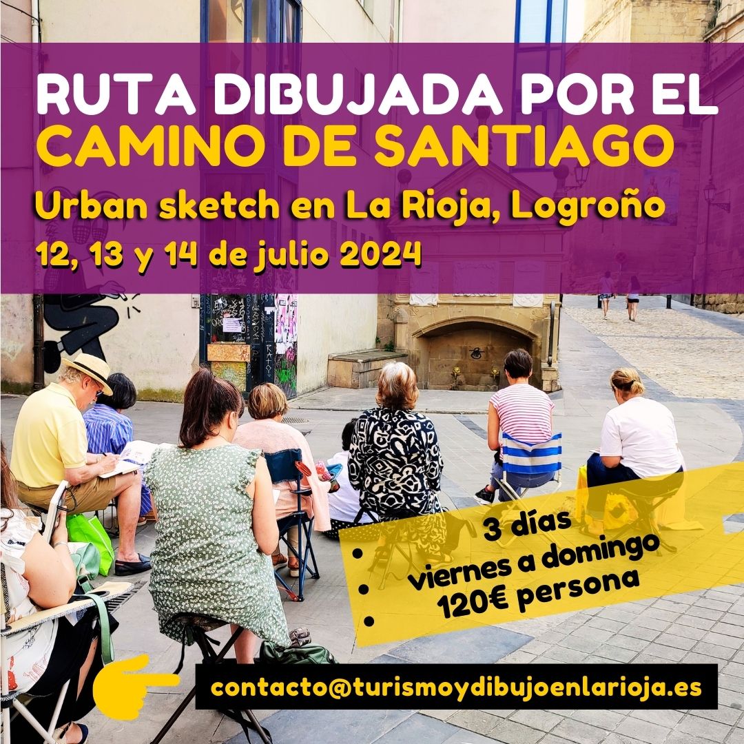 Ruta dibujada por el Camino de Santiago, La Rioja, verano 2024